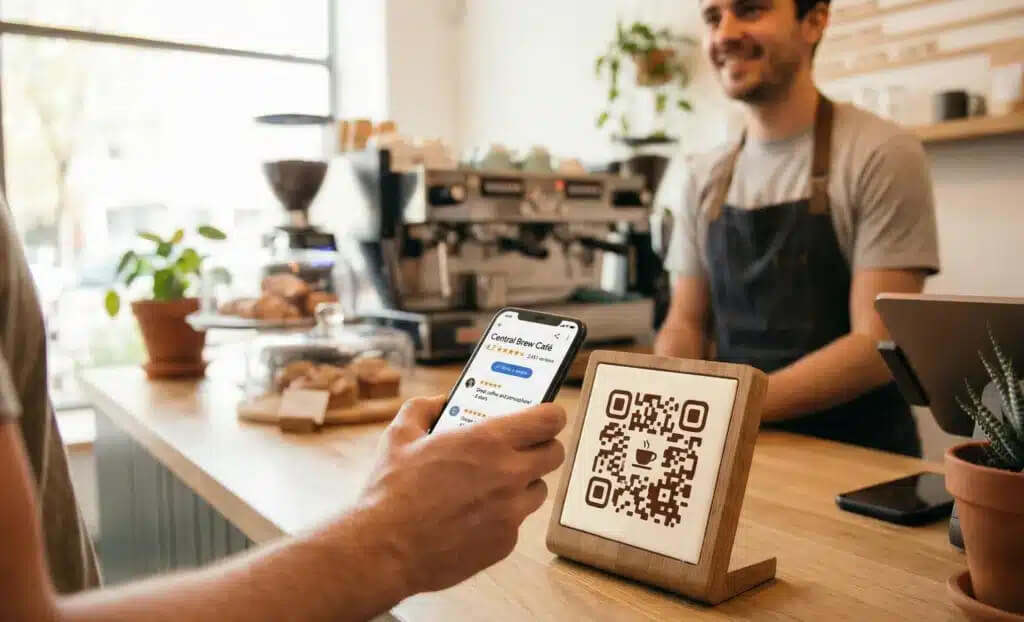 Ask for customer reviews in store example